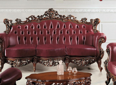 Chesterfield 3-seater couch leather sofa luxury design Italian furniture